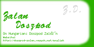 zalan doszpod business card